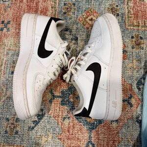 Nike Air Force 1 White with Black Swoosh